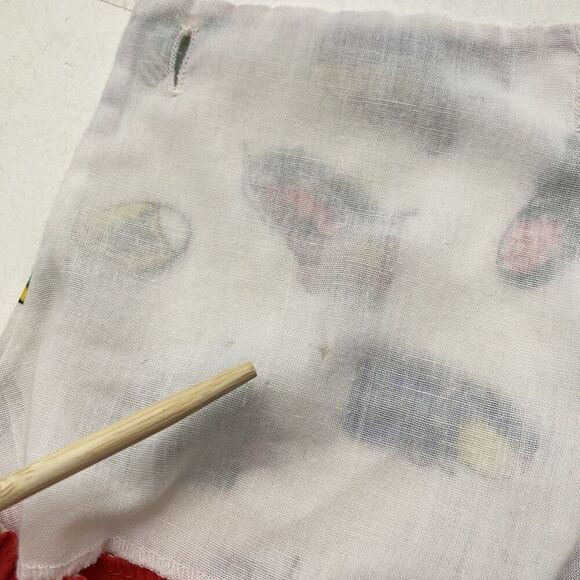 VTG Montgomery Ward Lightweight Red Shortalls Romper 12 Months Shoe Print - Picture 3 of 7